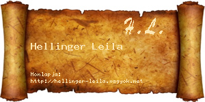 Hellinger Leila névjegykártya